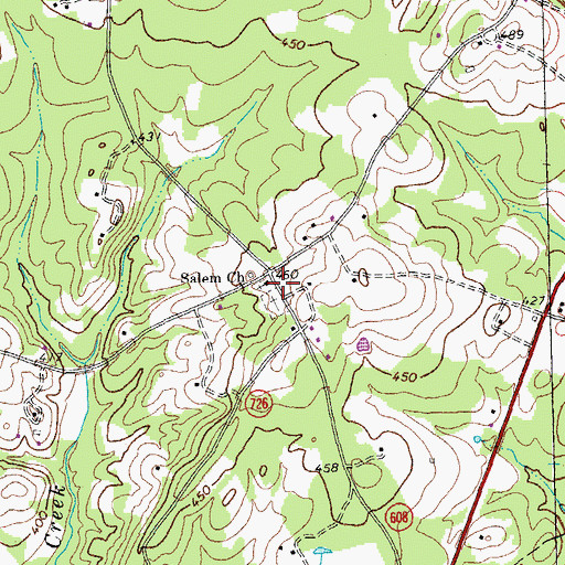 Topographic Map of Salem Church, VA