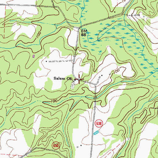 Topographic Map of Salem Church, VA
