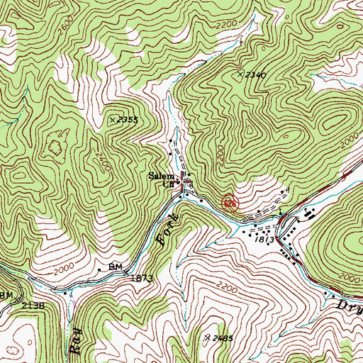 Topographic Map of Salem Church, VA