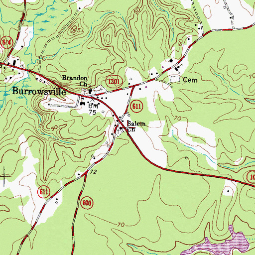 Topographic Map of Salem Church, VA