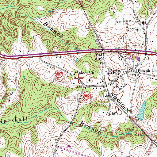 Topographic Map of Salem Church, VA