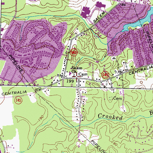 Topographic Map of Salem Church, VA