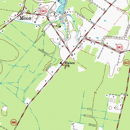 Topographic Map of Salem Church, VA