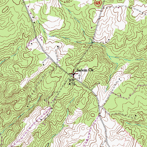Topographic Map of Salem Church, VA