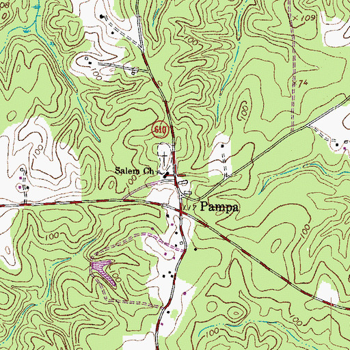 Topographic Map of Salem Church, VA