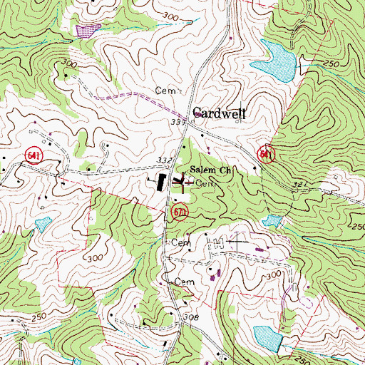 Topographic Map of Salem Baptist Church, VA