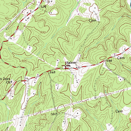 Topographic Map of Salem Church, VA