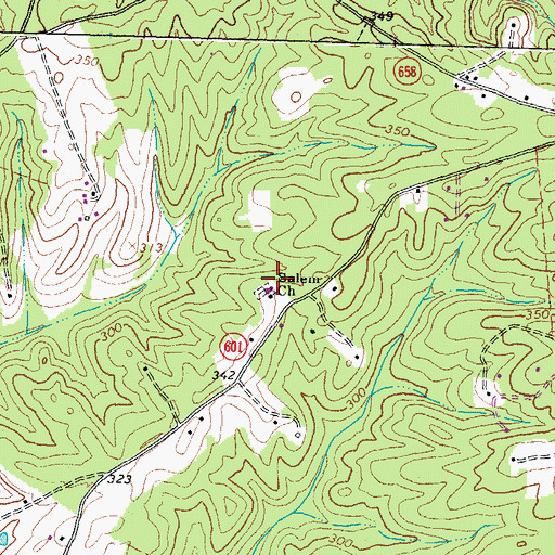 Topographic Map of Salem Church, VA
