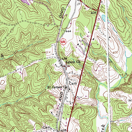 Topographic Map of Salem Church, VA
