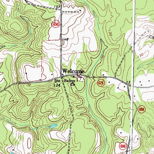 Topographic Map of Salem Church, VA