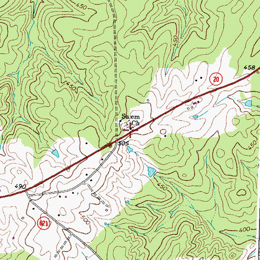 Topographic Map of Salem Church, VA