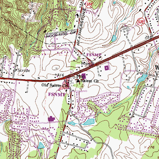 Topographic Map of Salem Church, VA