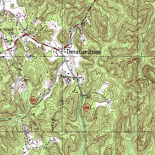 Topographic Map of Salem Church, VA