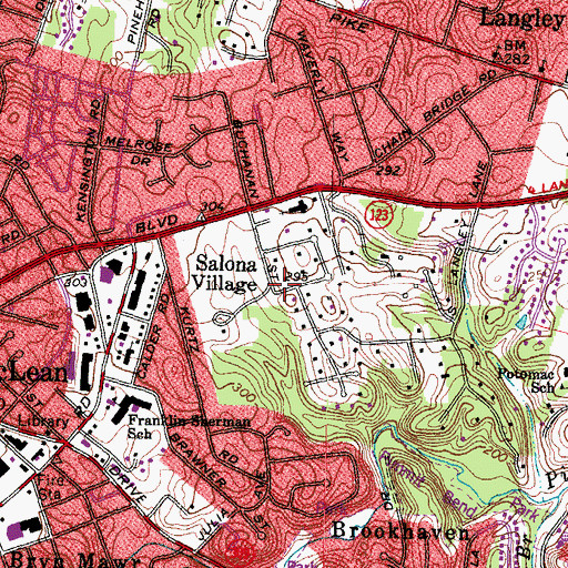 Topographic Map of Salona Village, VA