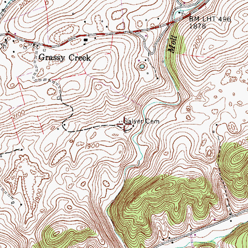 Topographic Map of Salyer Cemetery, VA