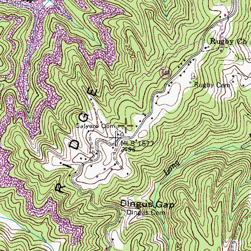 Topographic Map of Salyers Cemetery, VA