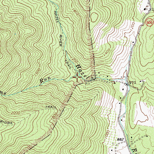 Topographic Map of Sams Run, VA