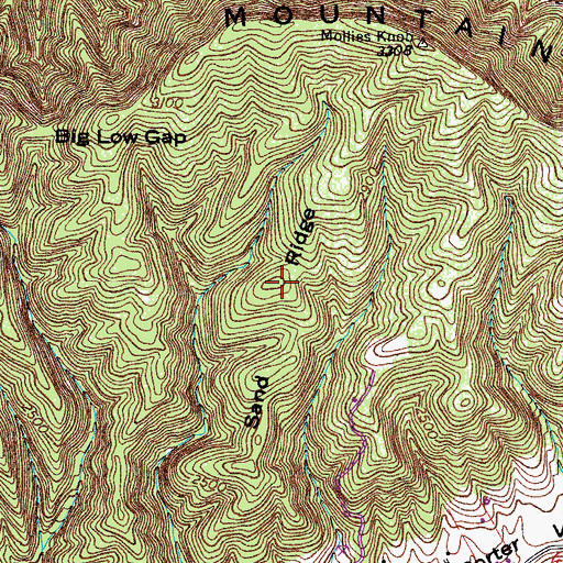 Topographic Map of Sand Ridge, VA