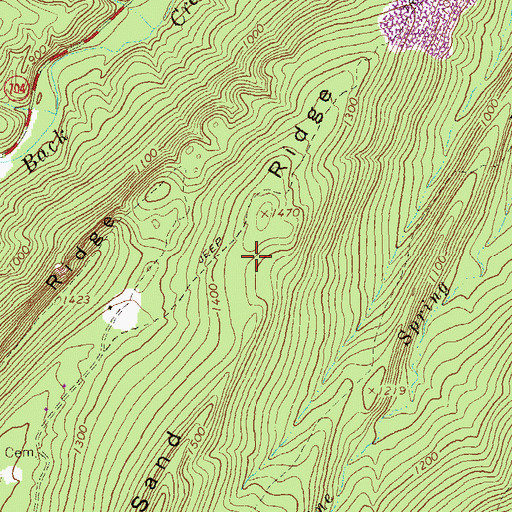 Topographic Map of Sand Ridge, VA