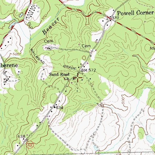 Topographic Map of Sand Road Church, VA