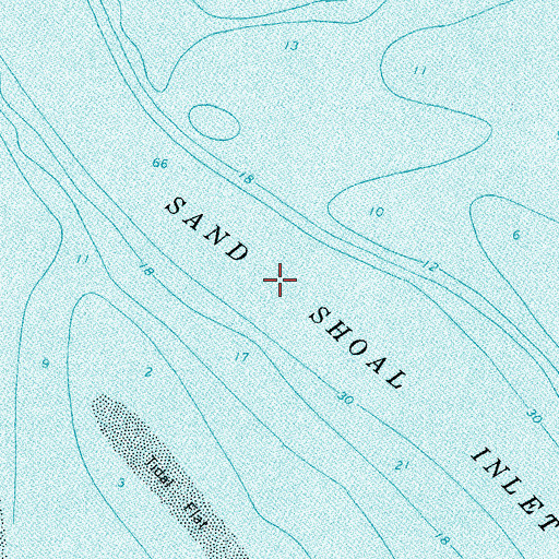 Topographic Map of Sand Shoal Inlet, VA