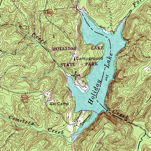 Topographic Map of Sanders Creek, VA