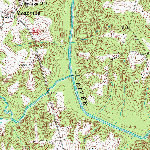Topographic Map of Sandy Creek, VA