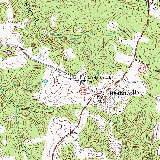 Topographic Map of Sandy Creek Church, VA
