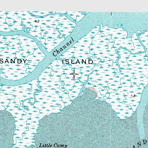 Topographic Map of Sandy Island, VA
