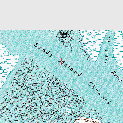 Topographic Map of Sandy Island Channel, VA