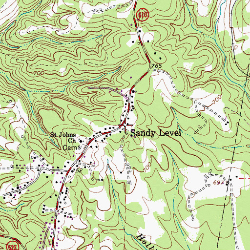Topographic Map of Sandy Level, VA