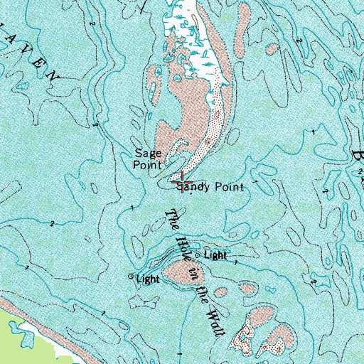 Topographic Map of Sandy Point, VA