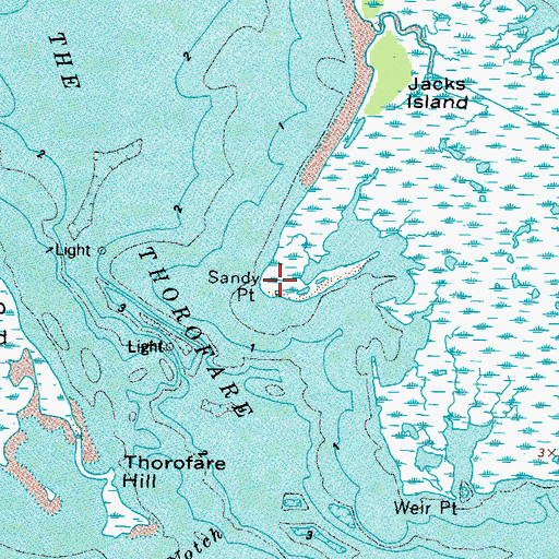 Topographic Map of Sandy Point, VA
