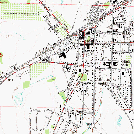Topographic Map of Headland United Methodist Church, AL