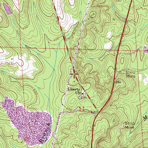 Topographic Map of Hillardsville (historical), AL