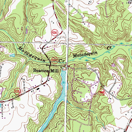 Topographic Map of Sandy Valley Creek, VA