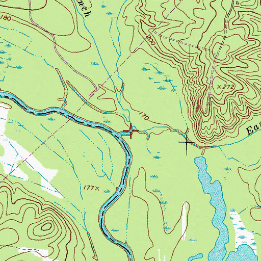Topographic Map of Sappony Creek, VA