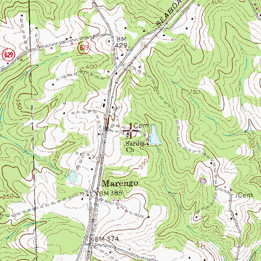 Topographic Map of Sardis Church, VA