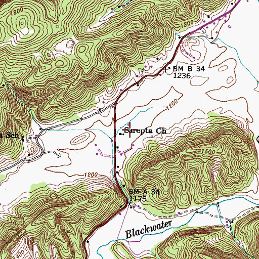 Topographic Map of Sarepta Church, VA