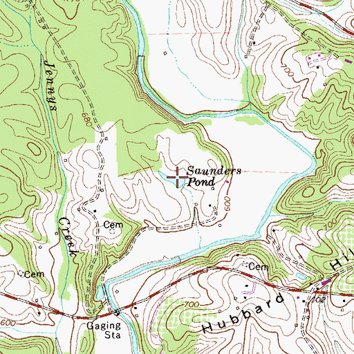 Topographic Map of Saunders Pond, VA