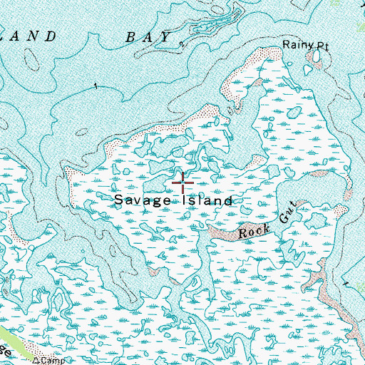 Topographic Map of Savage Island, VA