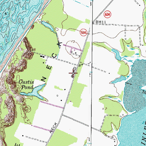 Topographic Map of Savage Neck, VA
