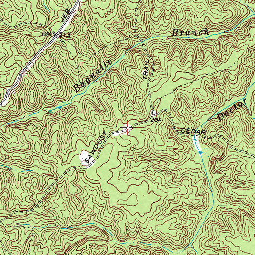 Topographic Map of Sawdust Trail, VA