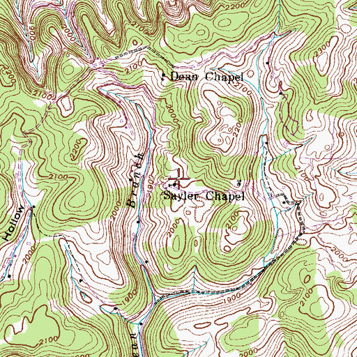 Topographic Map of Sayler Chapel, VA