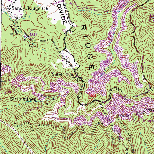 Topographic Map of Saylor Cemetery, VA