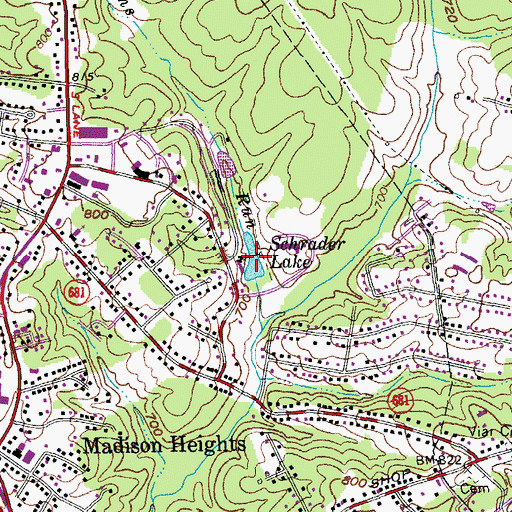 Topographic Map of Schrader Lake, VA