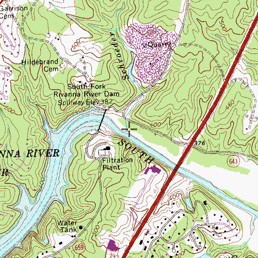 Topographic Map of Schroeder Branch, VA