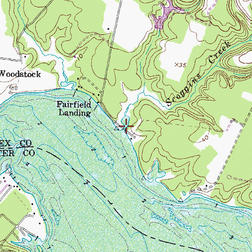 Topographic Map of Scoggins Creek, VA