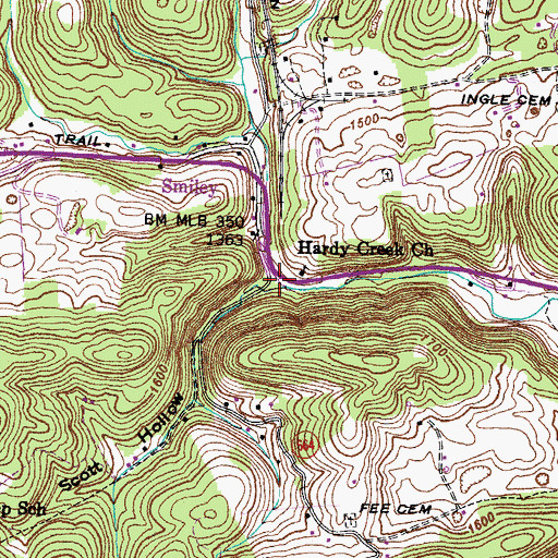 Topographic Map of Scott Hollow, VA