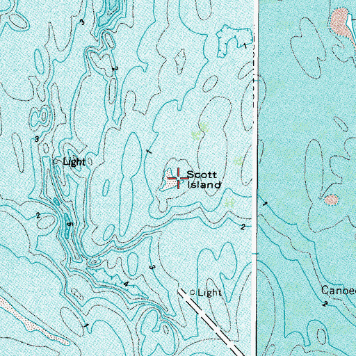 Topographic Map of Scott Island, VA